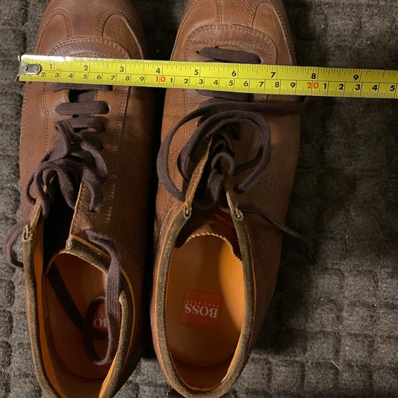 Men's Hugo Boss Saturn Brown Leather Sneakers Trainers Size US 11 EU 44 - Picture 2 of 14